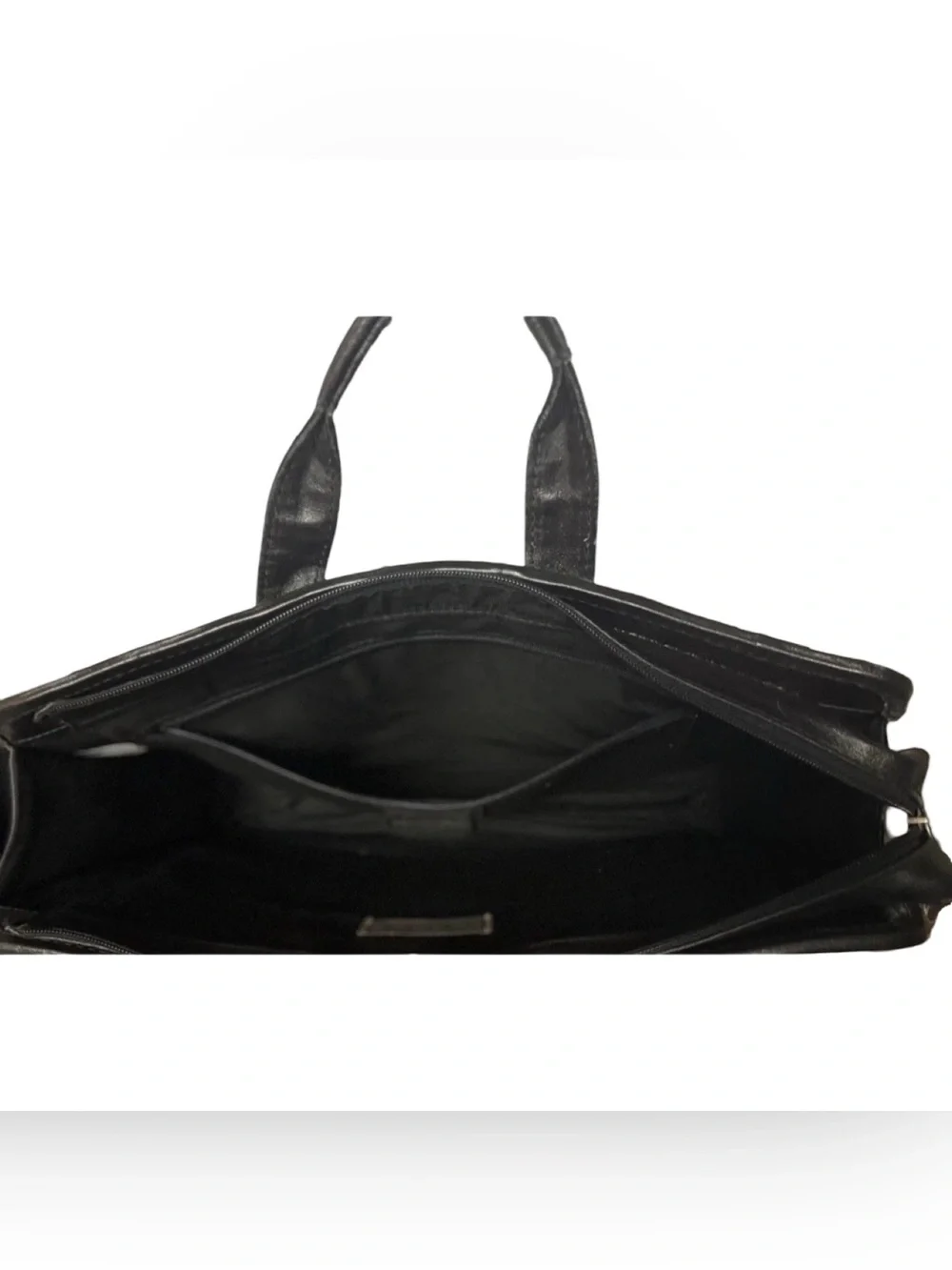 Vintage Pelle Studio Wilsons Black Leather Briefcase Messenger Laptop Bag 16x12